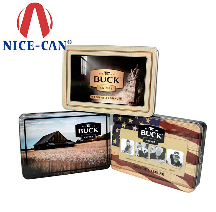 博新鐵盒制作廠家為BUCK刀打造的馬口鐵盒 博新鐵盒制作廠家為BUCK刀打造的馬口鐵盒